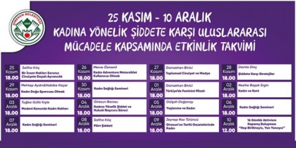 Kadına Yönelik Şiddete Karşı 16 Günlük Etkinlik Takvimi